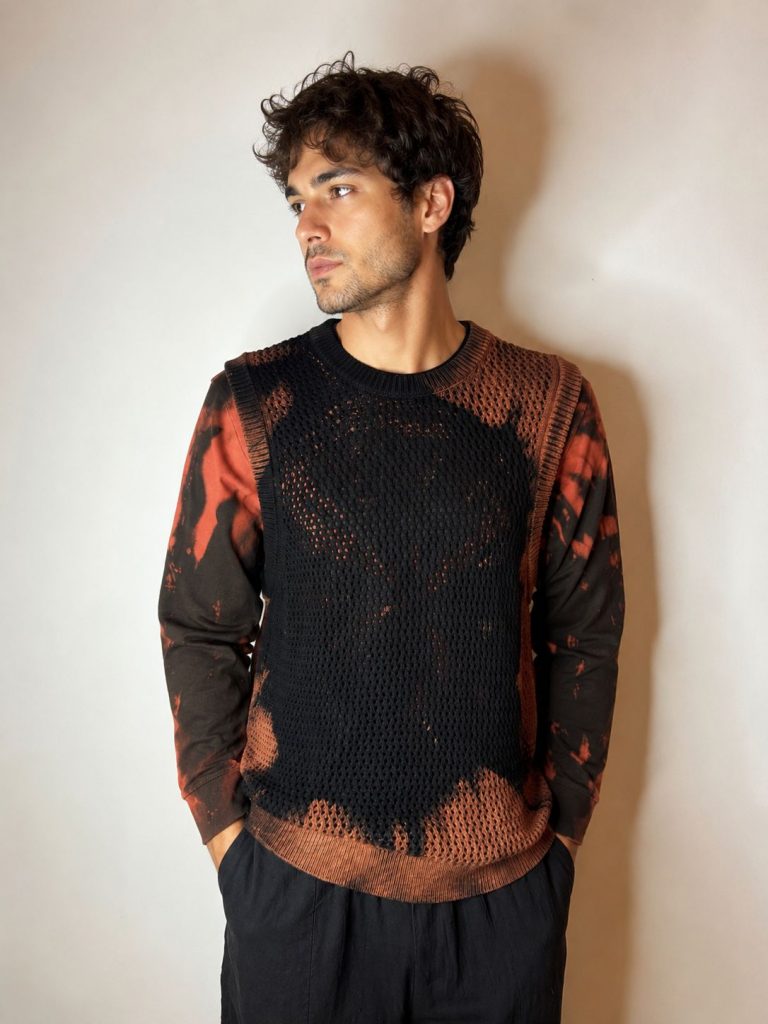 Menswear Distress Knit Layer